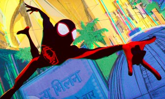 Miles Morales falls into 2099 - Spider-Man: Across the Spider-Verse